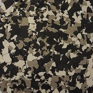 Black, grey and tan epoxy garage flooring sample