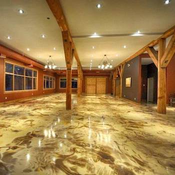 Commercial epoxy flooring in large room